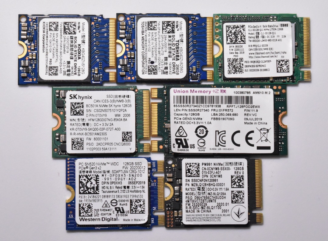 Kioxia Former Toshiba Brand 128GB PCIe NVMe 2230 SSD (KBG40ZNS128G), OEM  Package