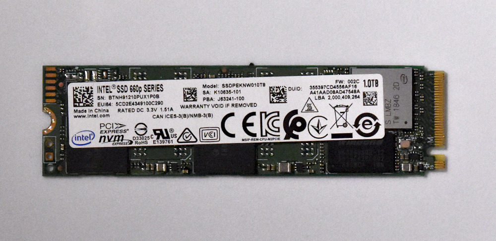 Intel Nvme M.2 SSD 1024GB