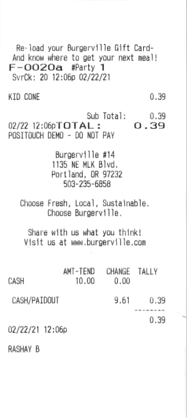 Example Receipt